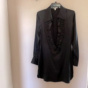 Tuxedo satin mini dress